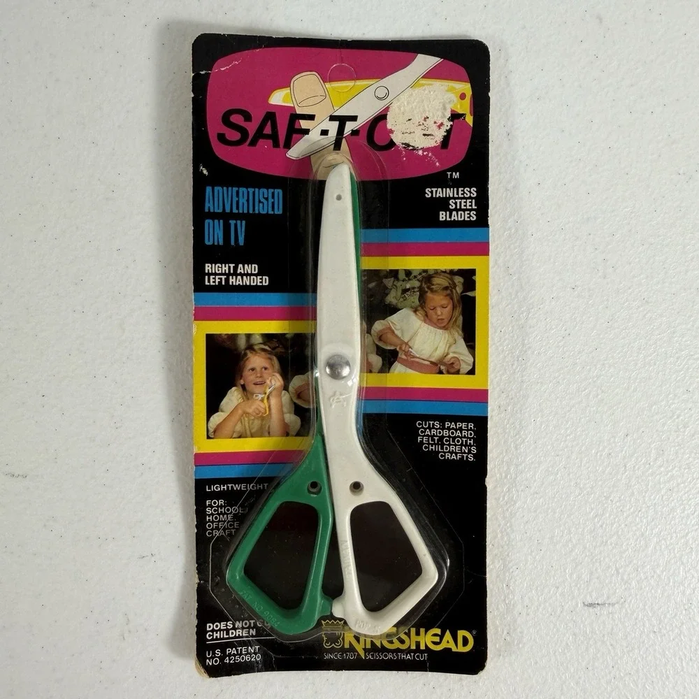 Vintage Kingshead Kids Original Saf-T-Cut Safety Safe Scissors - New‎